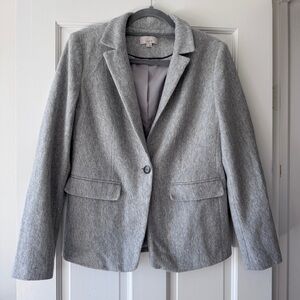 LOFT 100% Cotton Classic Gray Women's Blazer Size 8